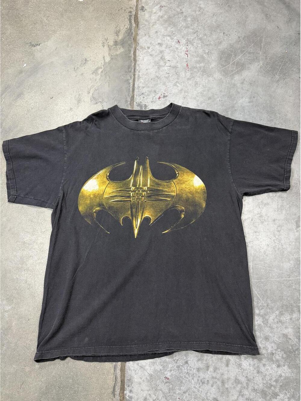 Vintage Batman Forever T-Shirt Mens XL Giant by Tultex 1995 DC Comics Logo Shirt